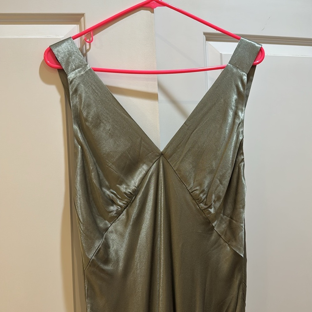 Rumored Silver Satin Maxi Dress - Picture 3 of 6